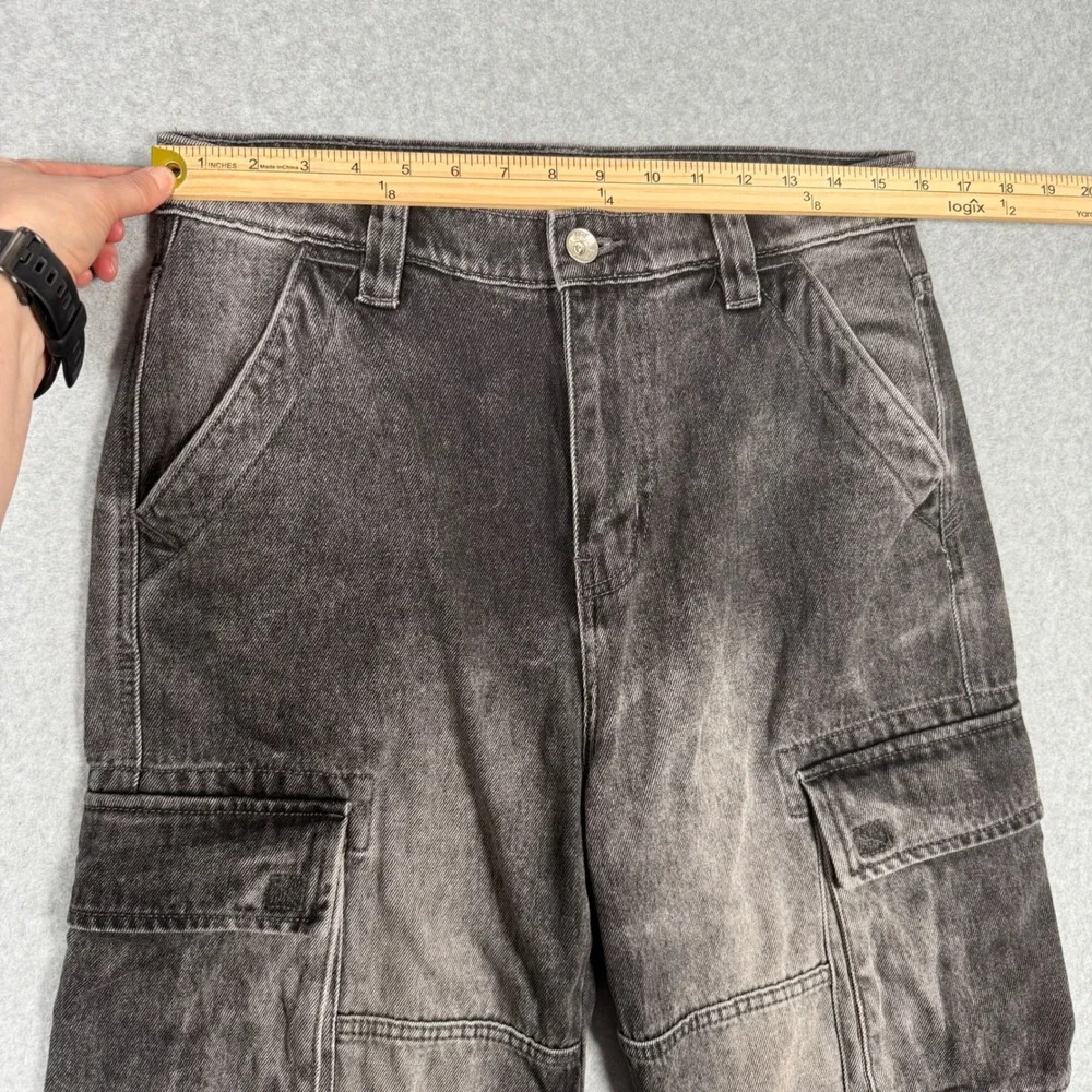 BDG Urban Outfitters Skate Fit Grunge Punk Goth Cargo Jeans Black Denim 30x30